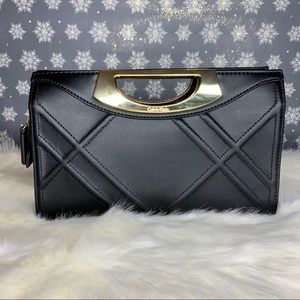 Calvin Klein Black Bombay Quilted Leather Clutch